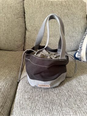 Two-Tone Brown & Gray Canvas Tote Bag